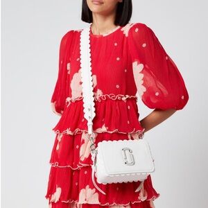 Marc Jacobs Soft Shot White Crossbody Bag with Scalloped Edges